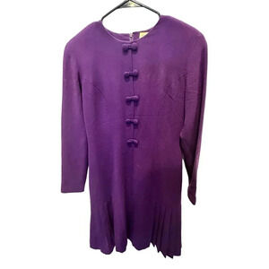 Spenser Jeremy Women's Purple Wool Long Sleeve vintage Dress Size 4